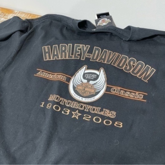 105 Years Black Diamond Harley-Davidson T-Shirt (2008) Top 
Size XL color Black - Picture 7 of 10